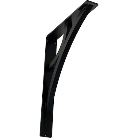 Ekena Millwork Galveston Wrought Iron Bracket, (Triple center brace), Powder Coated Black 2"W x 12"D x 15"H BKTM02X12X15TGL